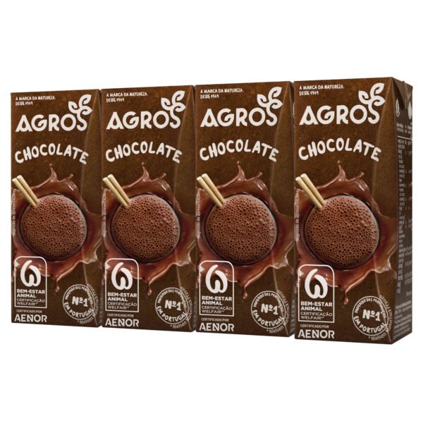 Agros Chocolate Milk  pack. 4 x 200 ml